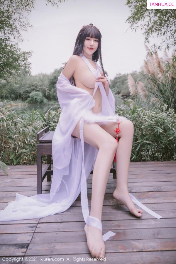 朱可 barbie可儿 洁白迷人朱可儿 薄纱古风外拍系列第51张图片